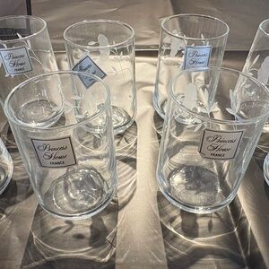 Princess House Clear Glass Floral Mugs